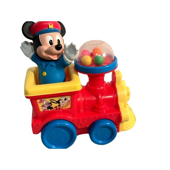 Disney Mickey Mouse Train Pull Toy Pop Balls - Picture 2 of 7